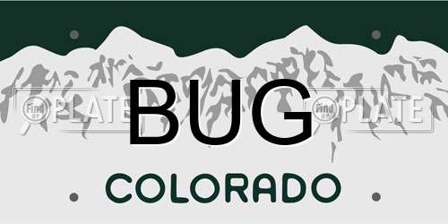 BUG Colorado License Plate