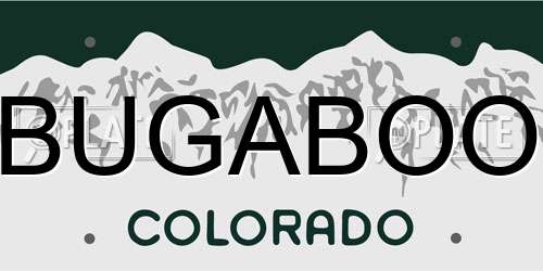 BUGABOO Colorado License Plate