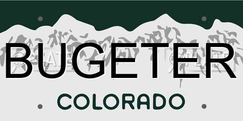 BUGETER Colorado License Plate
