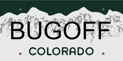 BUGOFF Colorado License Plate