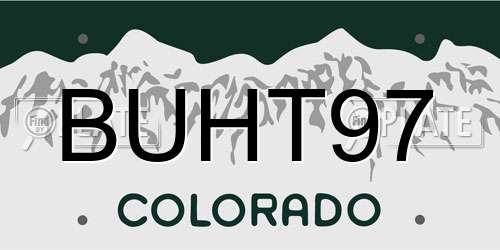 BUHT97 Colorado License Plate