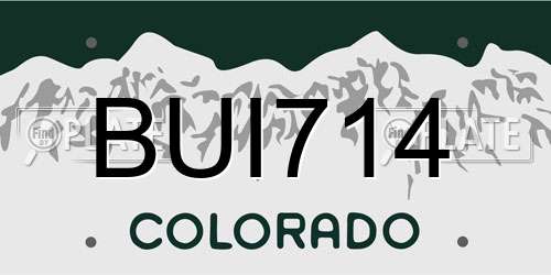 BUI714 Colorado License Plate