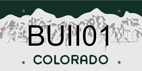 BUII01 Colorado License Plate