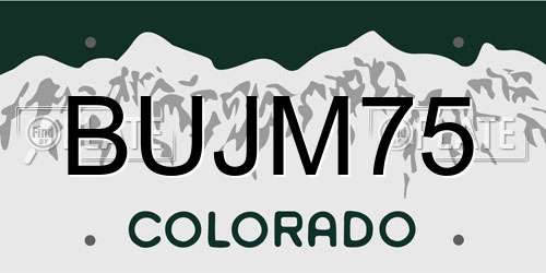 BUJM75 Colorado License Plate