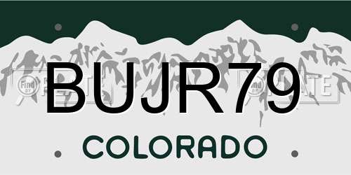BUJR79 Colorado License Plate