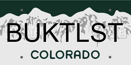 BUKTLST Colorado License Plate