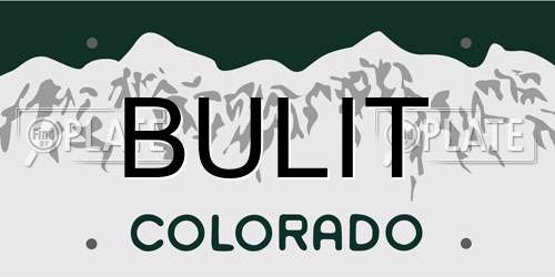 BULIT Colorado License Plate