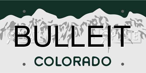 BULLEIT Colorado License Plate