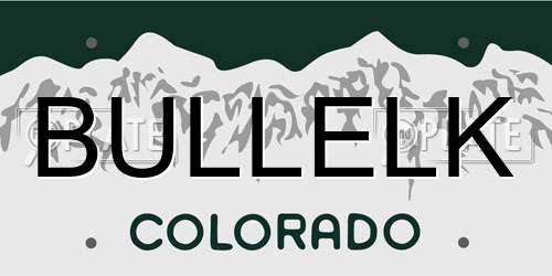 BULLELK Colorado License Plate