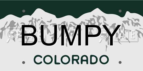 BUMPY Colorado License Plate