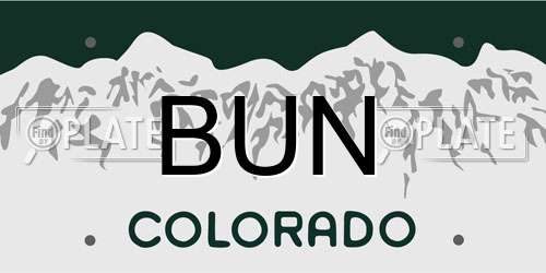 BUN Colorado License Plate