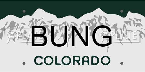 BUNG Colorado License Plate