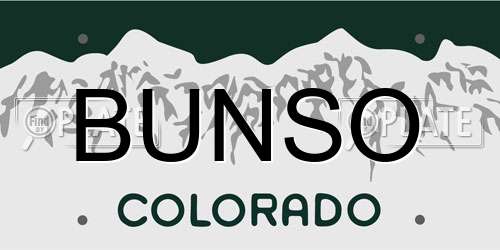 BUNSO Colorado License Plate