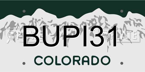 BUPI31 Colorado License Plate