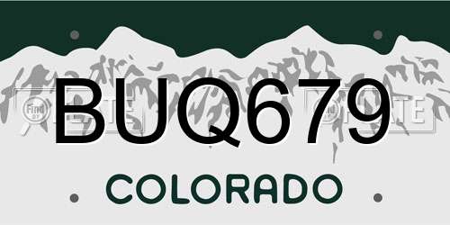 BUQ679 Colorado License Plate