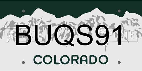 BUQS91 Colorado License Plate