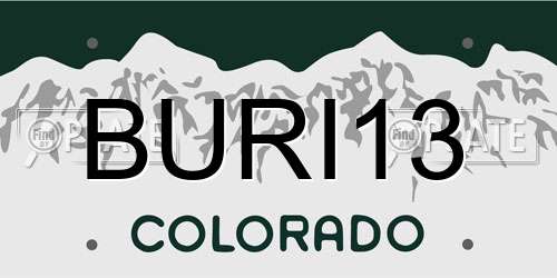 BURI13 Colorado License Plate