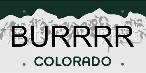 BURRRR Colorado License Plate
