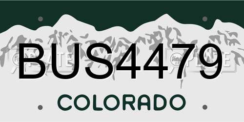 BUS4479 Colorado License Plate