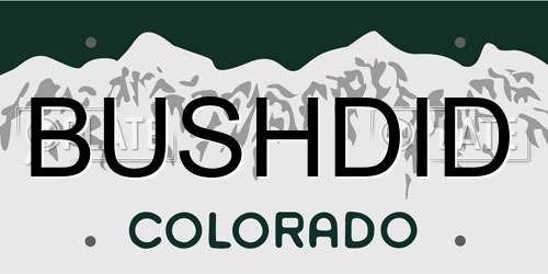 BUSHDID Colorado License Plate