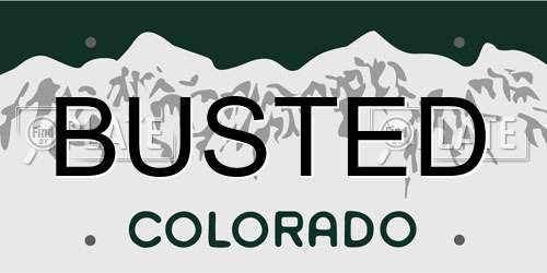 BUSTED Colorado License Plate