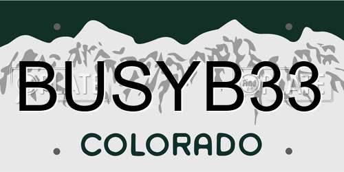 BUSYB33 Colorado License Plate
