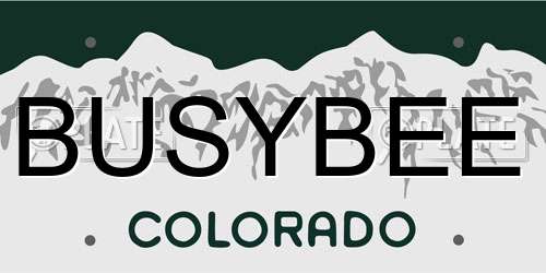 BUSYBEE Colorado License Plate