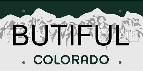 BUTIFUL Colorado License Plate