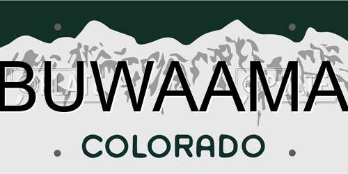 BUWAAMA Colorado License Plate