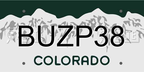 BUZP38 Colorado License Plate