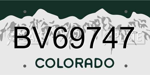 BV69747 Colorado License Plate