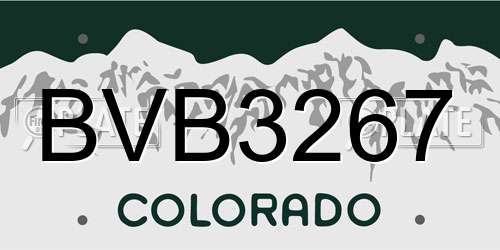 BVB3267 Colorado License Plate