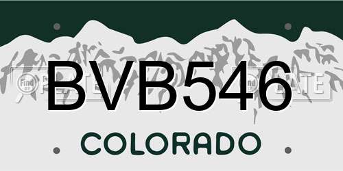 BVB546 Colorado License Plate