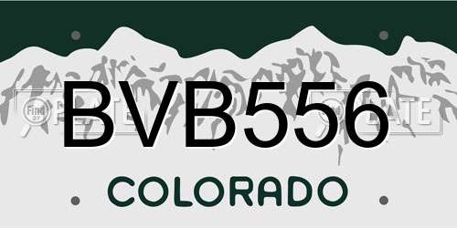 BVB556 Colorado License Plate