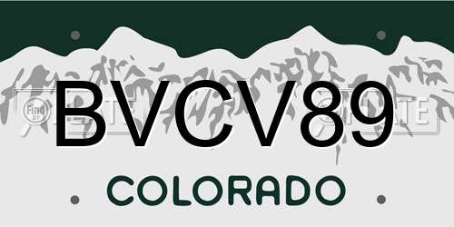 BVCV89 Colorado License Plate