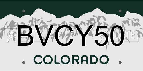 BVCY50 Colorado License Plate