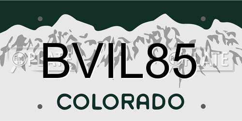 BVIL85 Colorado License Plate