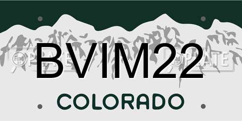 BVIM22 Colorado License Plate