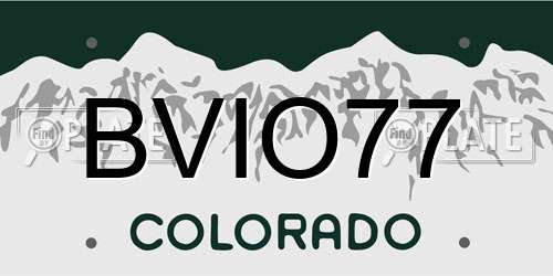 BVIO77 Colorado License Plate