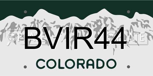 BVIR44 Colorado License Plate