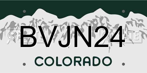 BVJN24 Colorado License Plate