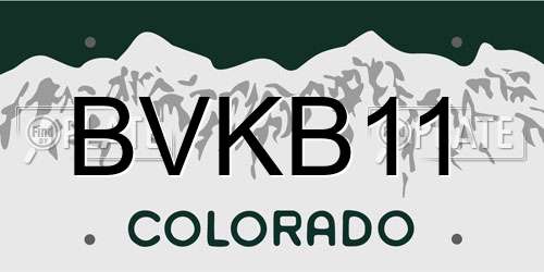 BVKB11 Colorado License Plate