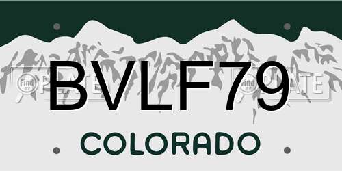 BVLF79 Colorado License Plate