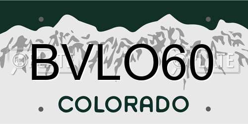 BVLO60 Colorado License Plate