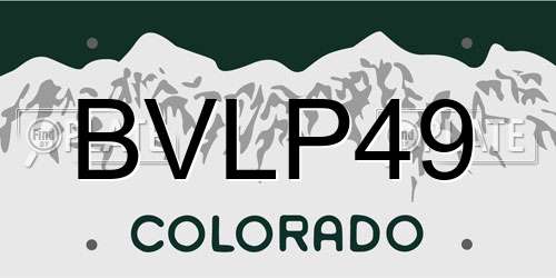 BVLP49 Colorado License Plate