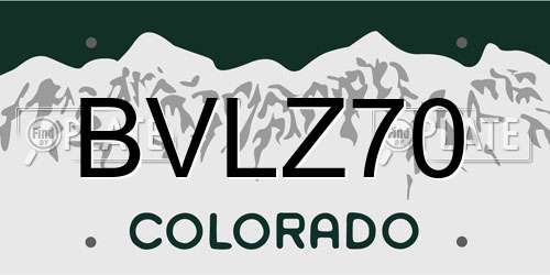 BVLZ70 Colorado License Plate