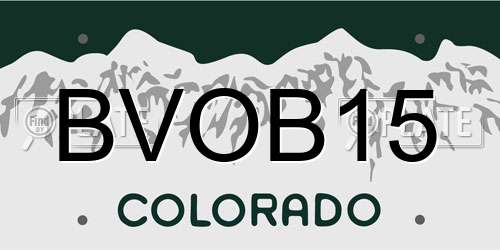 BVOB15 Colorado License Plate