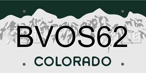 BVOS62 Colorado License Plate