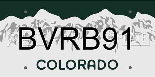 BVRB91 Colorado License Plate