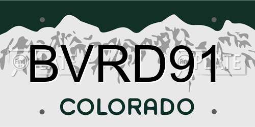 BVRD91 Colorado License Plate